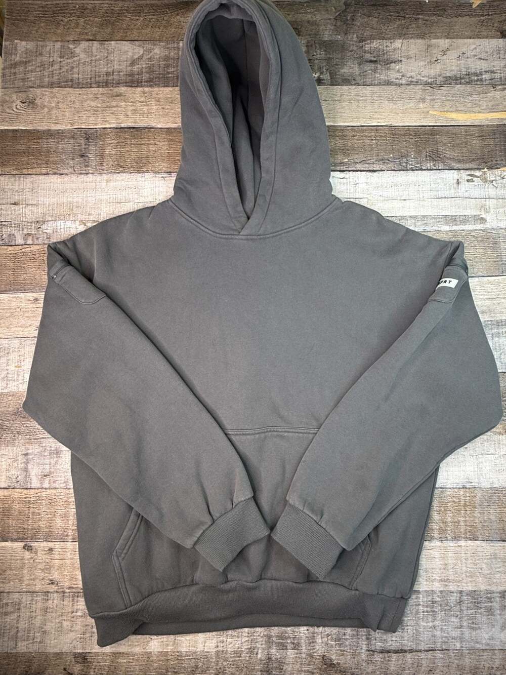 Comfrt Hoodie Mens XL Gray Fleece Sweatshirt Oversized Sleeve Zip Pockets